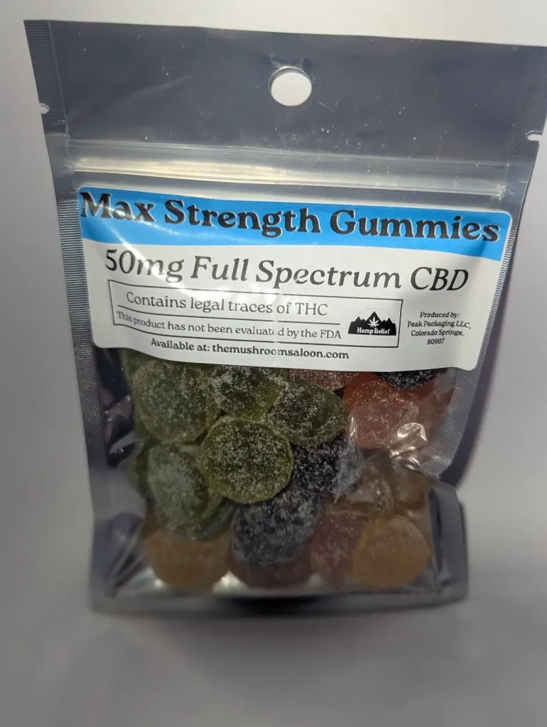 Max Strength Gummies-50mg each Full Spectrum-Vegan - 24  count